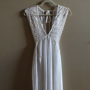 Lace top flowy summer maxi dress
